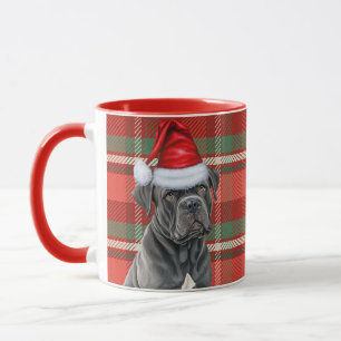 Cane Corso Hondenliefhebber Red Holiday Plaid Chri Mok