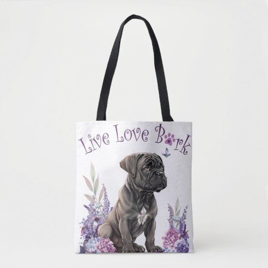 Cane Corso Hondenmoeder Bloemen Tote Bag (Voorkant)