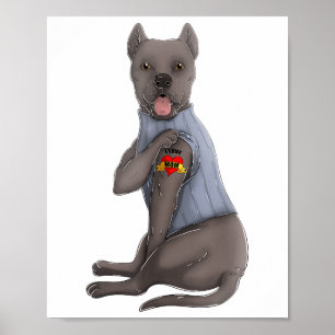 Cane Corso I Love mama Tattoo Dog Shirt Funny Moth Poster