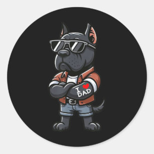 Cane Corso Ik hou van papa Funny Dog Tattoo Ronde Sticker