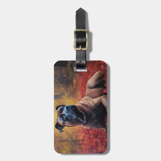 Cane Corso in Herfstbladeren Herfst Inspire Bagagelabel (Voorkant verticaal)