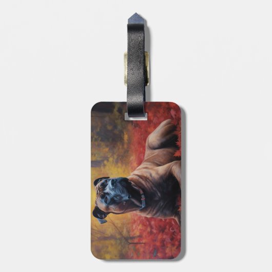 Cane Corso in Herfstbladeren Herfst Inspire Bagagelabel (Achterkant verticaal)