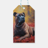 Cane Corso in Herfstbladeren Herfst Inspire Cadeaulabel (Achterkant)
