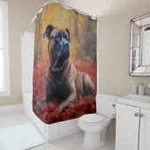 Cane Corso in Herfstbladeren Herfst Inspire Douchegordijn (In situ)