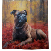 Cane Corso in Herfstbladeren Herfst Inspire Douchegordijn (Voorkant)