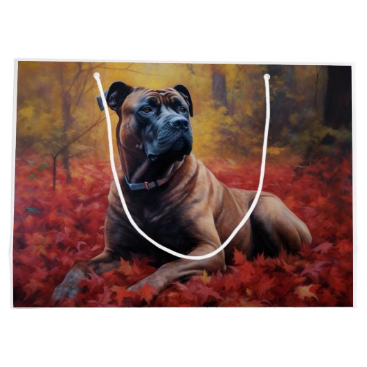 Cane Corso in Herfstbladeren Herfst Inspire Groot Cadeauzakje (Achterkant)