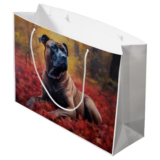 Cane Corso in Herfstbladeren Herfst Inspire Groot Cadeauzakje (Achterkant Gekanteld)