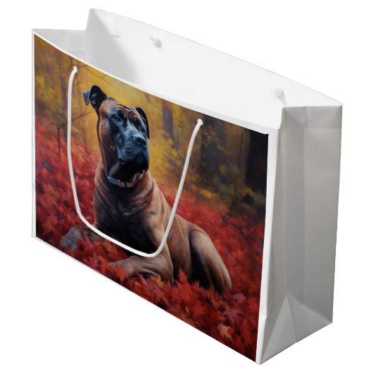 Cane Corso in Herfstbladeren Herfst Inspire Groot Cadeauzakje (Voorkant Gekanteld)