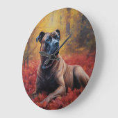 Cane Corso in Herfstbladeren Herfst Inspire Grote Klok (Hoek)