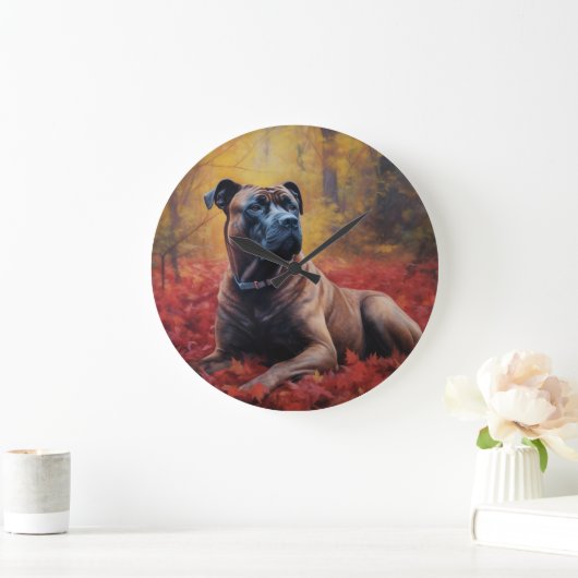 Cane Corso in Herfstbladeren Herfst Inspire Grote Klok (Huis)