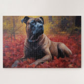 Cane Corso in Herfstbladeren Herfst Inspire Legpuzzel (Horizontaal)