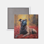 Cane Corso in Herfstbladeren Herfst Inspire Magneet (Voorkant / Achterkant)
