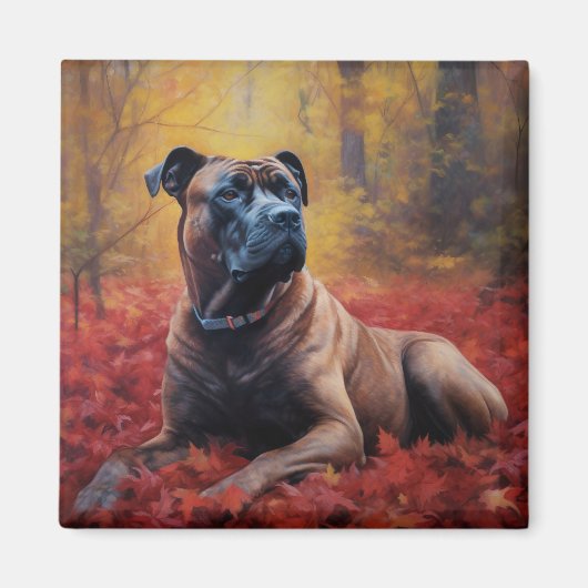 Cane Corso in Herfstbladeren Herfst Inspire Magneet (Voorkant)