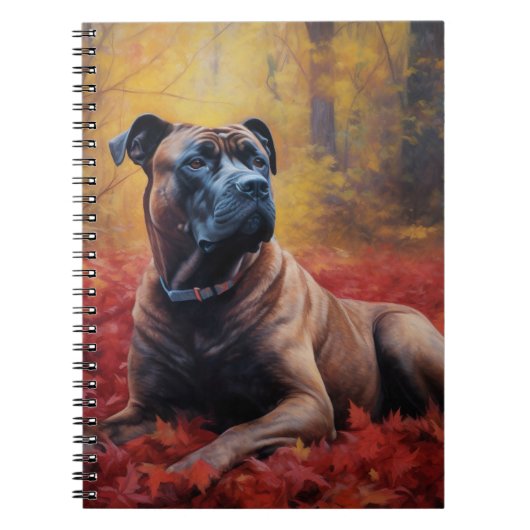 Cane Corso in Herfstbladeren Herfst Inspire Notitieboek (Voorkant)