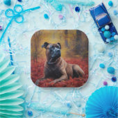 Cane Corso in Herfstbladeren Herfst Inspire Papieren Bordje (Feest)