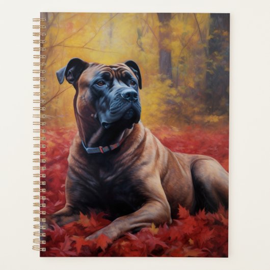 Cane Corso in Herfstbladeren Herfst Inspire Planner (Voorkant)