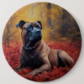 Cane Corso in Herfstbladeren Herfst Inspire Ronde Button 6,0 Cm (Voorkant)