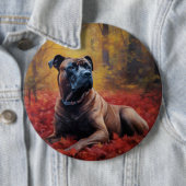Cane Corso in Herfstbladeren Herfst Inspire Ronde Button 6,0 Cm (In situ)