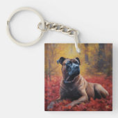 Cane Corso in Herfstbladeren Herfst Inspire Sleutelhanger (Voorkant)