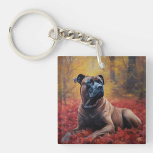 Cane Corso in Herfstbladeren Herfst Inspire Sleutelhanger
