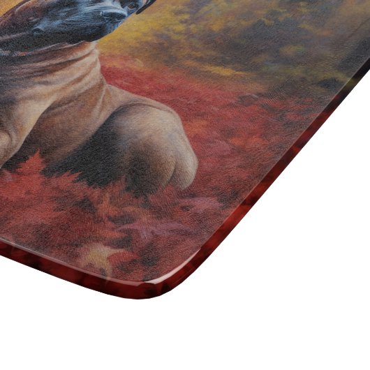 Cane Corso in Herfstbladeren Herfst Inspire Snijplank (Hoek)