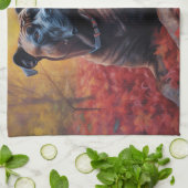 Cane Corso in Herfstbladeren Herfst Inspire Theedoek (Gevouwen)