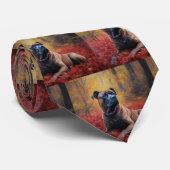 Cane Corso in herfstbladeren val inspireert  Stropdas (Opgerold)