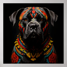 Cane Corso in Warrior kleding Poster