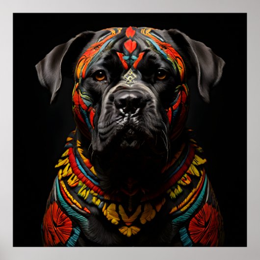 Cane Corso in Warrior kleding Poster (Voorkant)