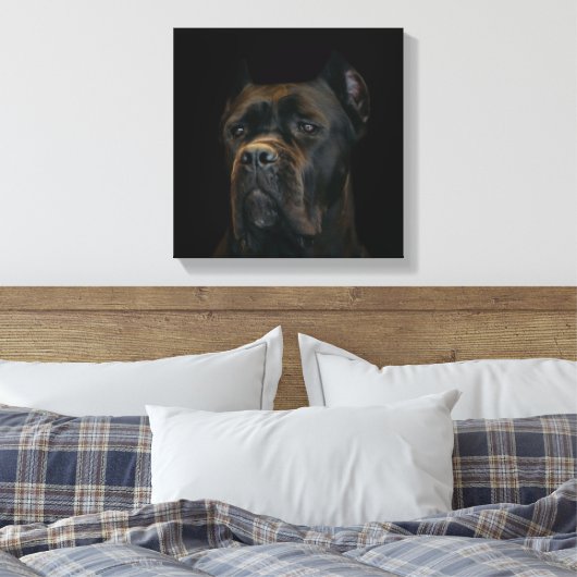 Cane Corso - Italiaans Mastiff Canvas Afdruk (Insitu (Slaapkamer))