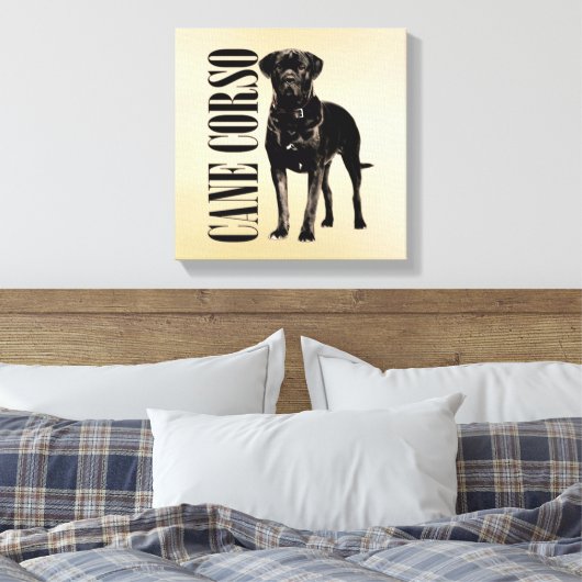 Cane Corso - Italiaans Mastiff Canvas Afdruk (Insitu (Slaapkamer))