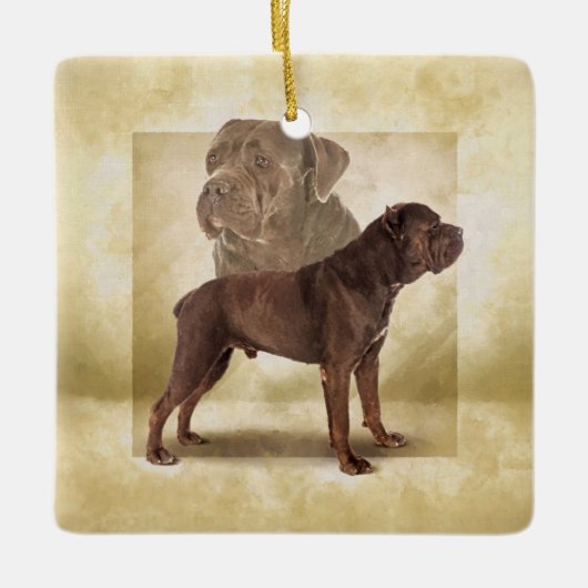 Cane Corso - Italiaans Mastiff Keramisch Ornament (Voorkant)