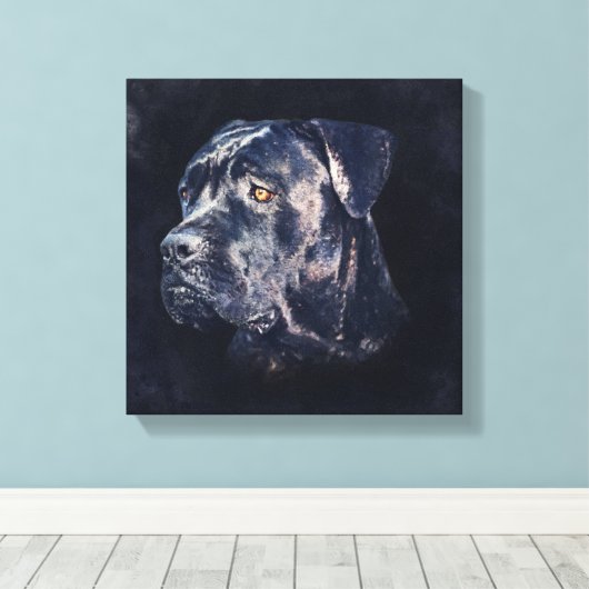 Cane Corso - Italiaans Mastiff-portret Canvas Afdruk (Insitu (Houten vloer))