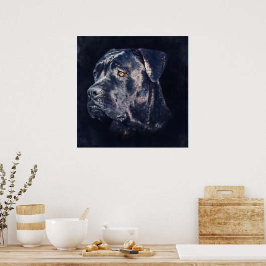 Cane Corso - Italiaans Mastiff-portret Poster (Keuken)