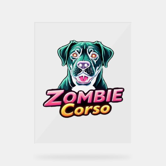 Cane Corso Italiaanse Mastiff Zombie Dog Halloween Acryl Bord (Voorkant)