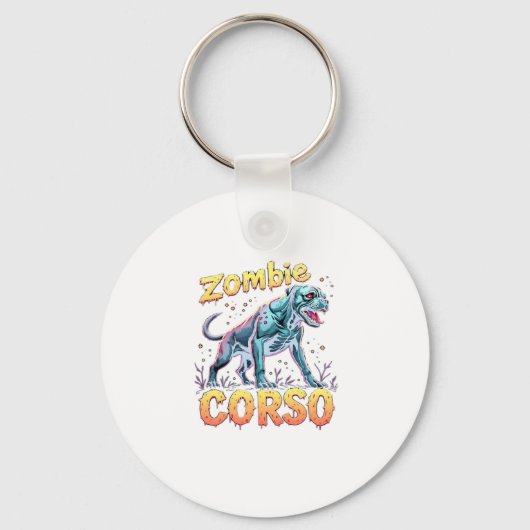 Cane Corso Italiaanse Mastiff Zombie Dog Halloween Sleutelhanger (Voorkant)