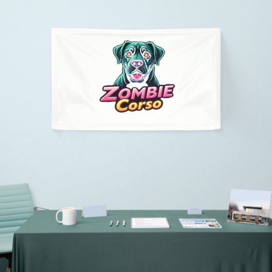 Cane Corso Italiaanse Mastiff Zombie Dog Halloween Spandoek (Beurs)