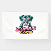 Cane Corso Italiaanse Mastiff Zombie Dog Halloween Spandoek (Horizontaal)