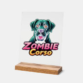 Cane Corso Italiaanse Mastiff Zombie Hond Hallowee Acryl Bord (Hoek)