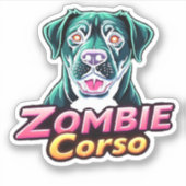 Cane Corso Italiaanse Mastiff Zombie Hond Hallowee Sticker (Voorkant)