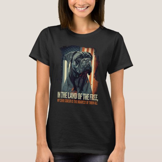 Cane Corso Italian Mastiff Dog Patriotic USA Ameri T-shirt (Voorkant)