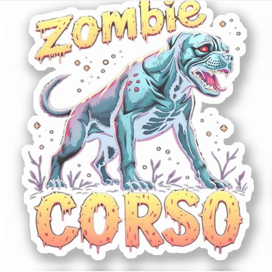 Cane Corso Italian Mastiff Zombie Dog Halloween Es Sticker (Voorkant)