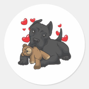 Cane Corso Italiano met gevulde dier Ronde Sticker