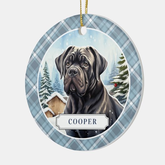 Cane Corso Keramische Cirkel Ornament (Links)