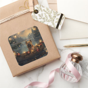 Cane Corso Kerst Feestelijke Reis Vierkante Sticker