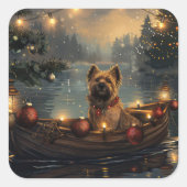 Cane Corso Kerst Feestelijke Reis Vierkante Sticker (Voorkant)