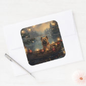 Cane Corso Kerst Feestelijke Reis Vierkante Sticker (Envelop)