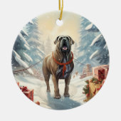 Cane Corso kerst, hondenherdenkingsgeschenk, honde Keramisch Ornament (Voorkant)