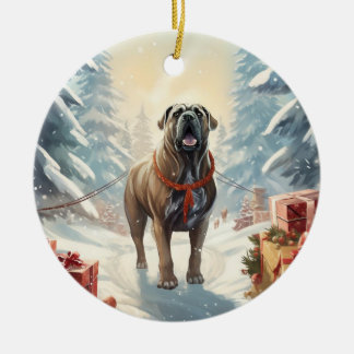 Cane Corso kerst, hondenherdenkingsgeschenk, honde Keramisch Ornament