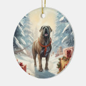 Cane Corso kerst, hondenherdenkingsgeschenk, honde Keramisch Ornament (Links)